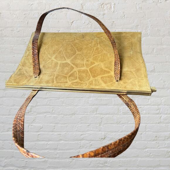 Gianni Versace Borsa Crosta Suede,Python Strap Handbag – Vintage 80s–90s, Unused - Picture 11 of 12